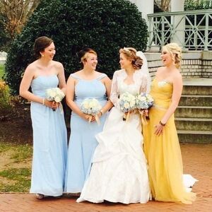 Elegant Yellow Strapless Gown